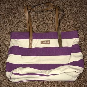 Striped canvas purse